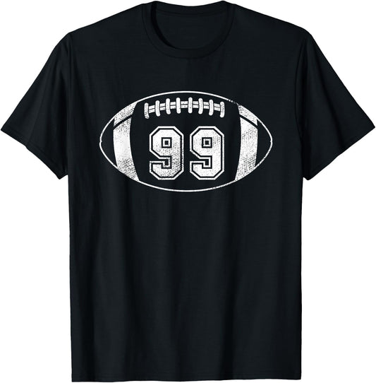 Football Player #99 Football Mom Dad Jersey 99 Varsity Team T-Shirt - T-Shirt | Black