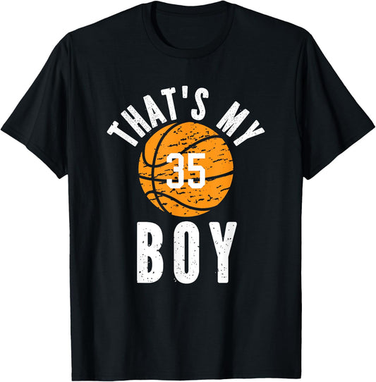 That's My Boy Basketball Number #35 T-Shirt - T-Shirt | Black