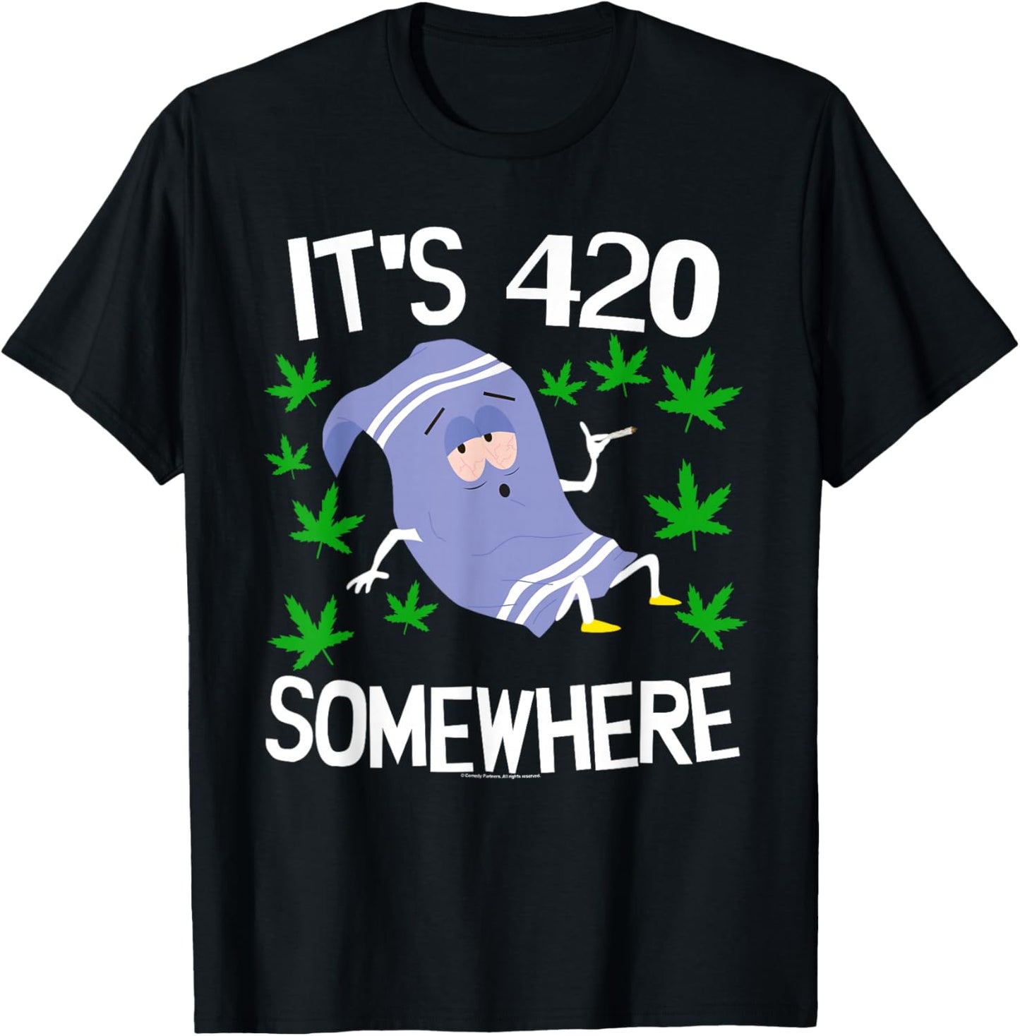 South Park South Park Towlie Its 420 Somewhere T-Shirt - T-Shirt | Black
