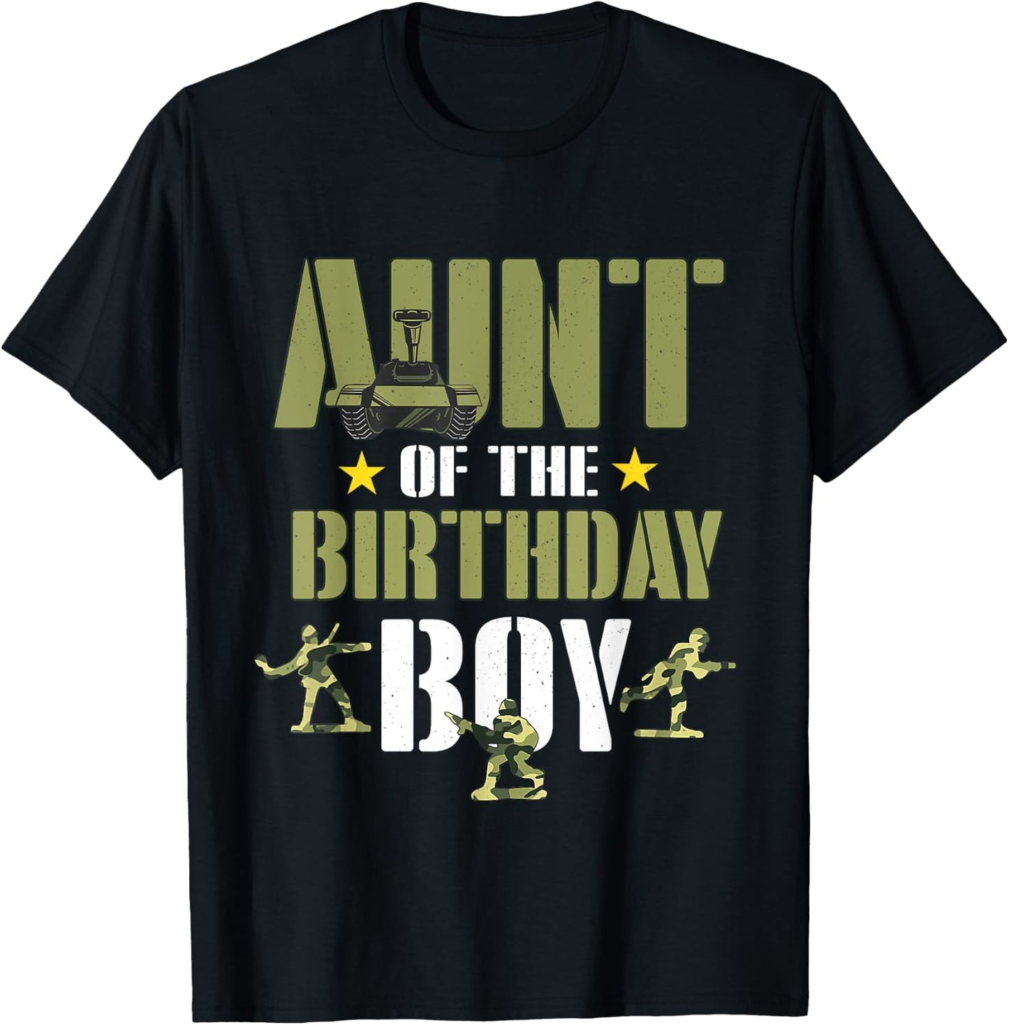 Aunt of The Birthday Boy Shirt Army Camouflage Aunt 1st T-Shirt - T-Shirt | Black