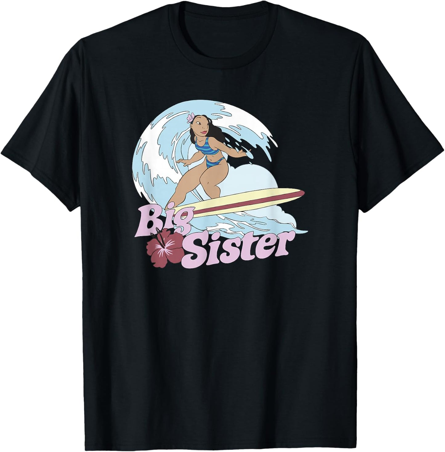 Disney Lilo & Stitch Big Sister Nani Surfing T-Shirt - T-Shirt | Black