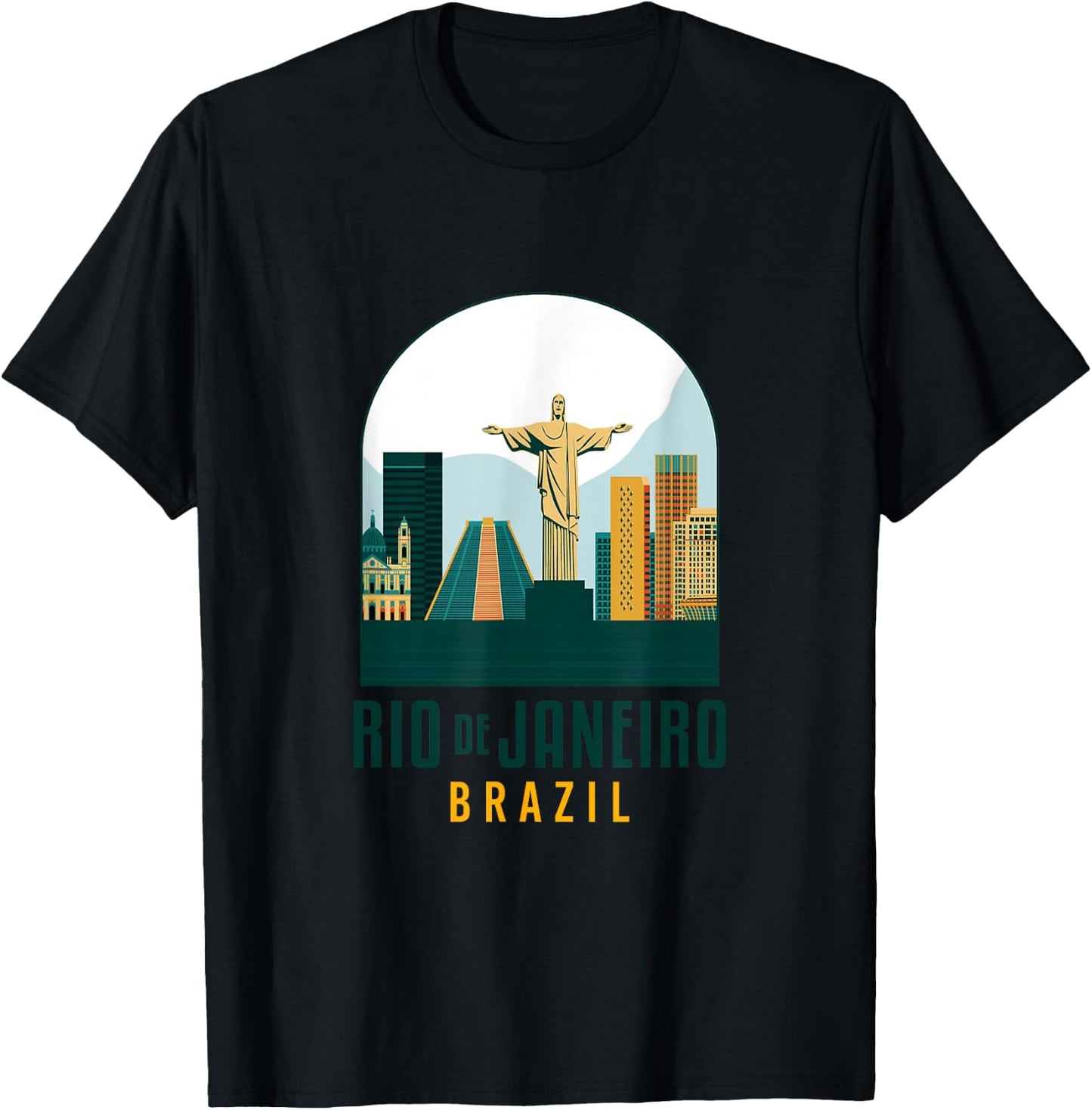 Rio De Janeiro Brasil Traveling Christ The Redeemer Travel T-Shirt - T-Shirt | Black