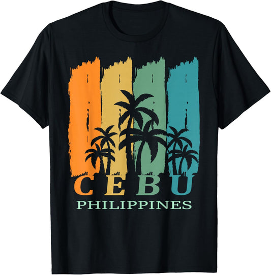 Cebu Palms Island Philippines Southeast Asia Souvenir Gift T-Shirt - T-Shirt | Black