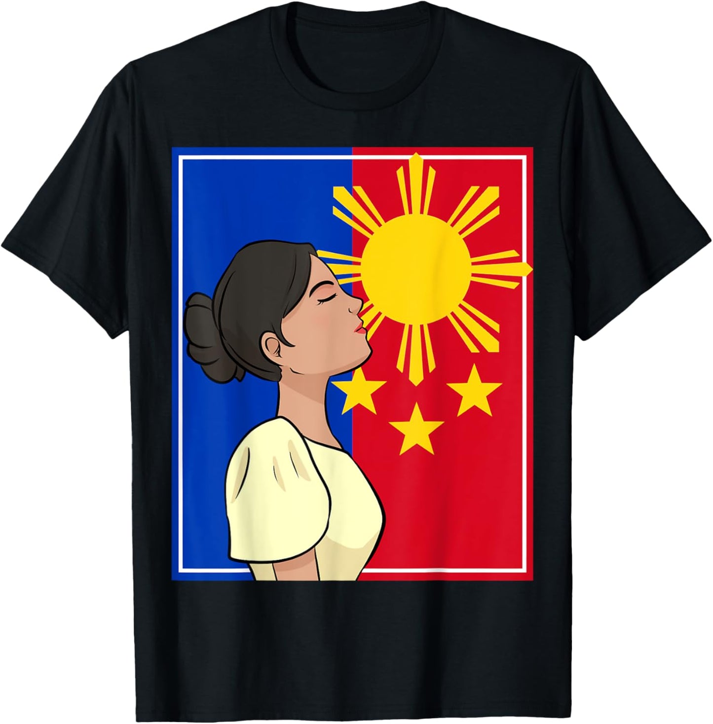 Philippines Pinay Filipina Filipiniana Filipino Flag Woman T-Shirt - T-Shirt | Black