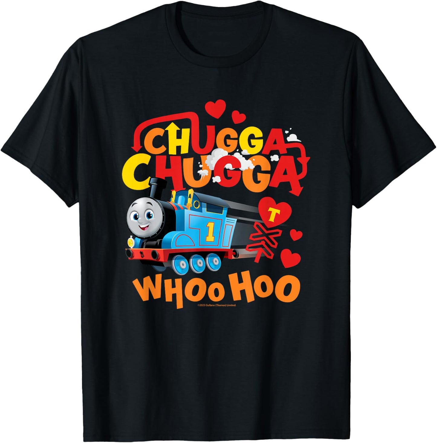 Thomas & Friends Chugga Chugga Thomas & Hearts T-Shirt - T-Shirt | Black