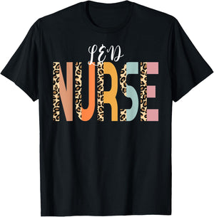 Labor and Delivery Nurse Cheetah Print RN Cute L&D Nurse T-Shirt - T-Shirt | Black