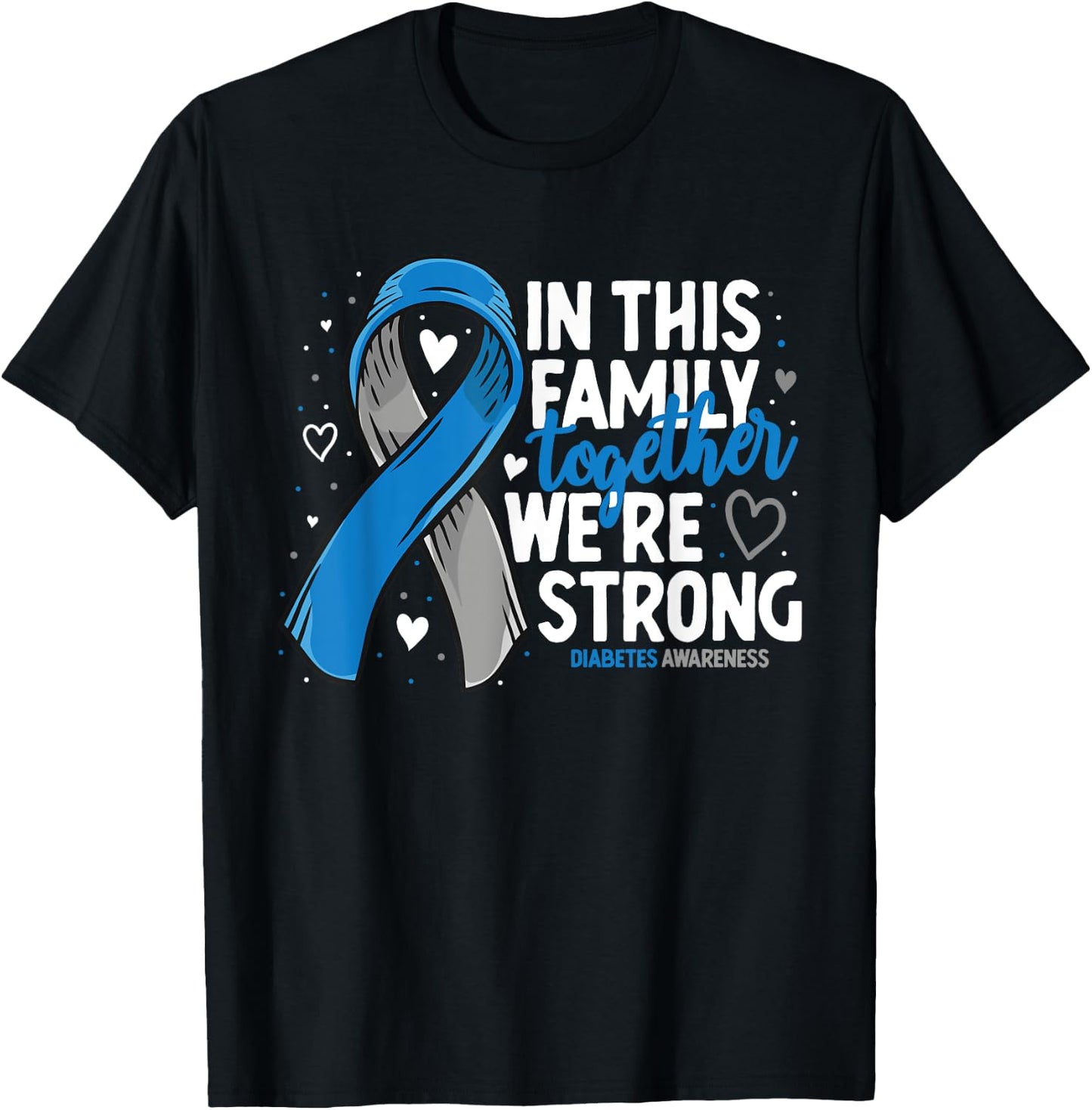 Diabetes Support Family Diabetic T2D T1D Diabetes Awareness T-Shirt - T-Shirt | Black