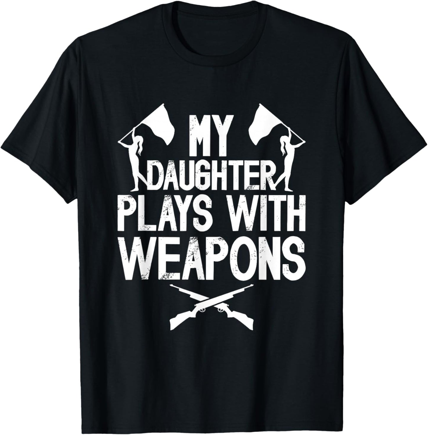 Funny Color Guard Dad Of A Color Guard Member Dad Guard Dad T-Shirt - T-Shirt | Black