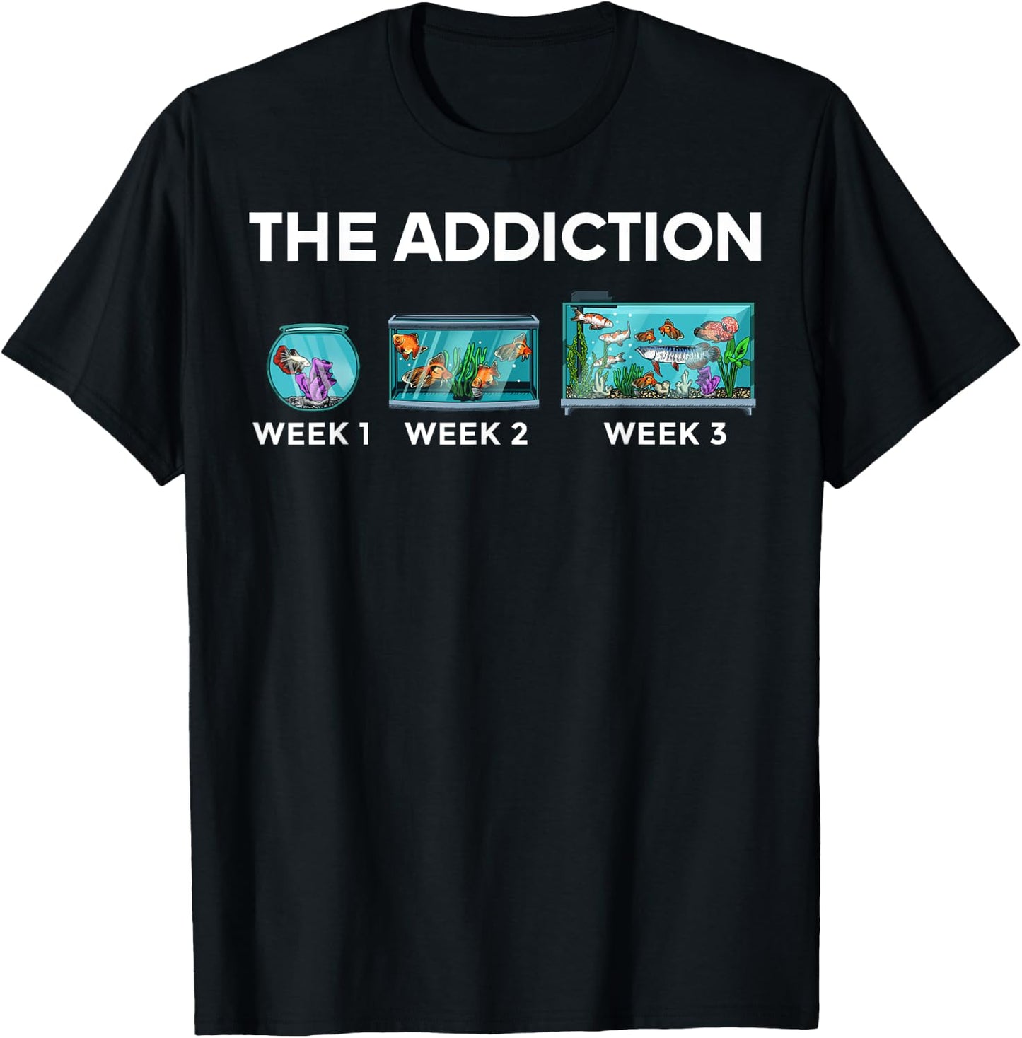 Funny Aquarium Designs Women Fish Tank Fishkeeper T-Shirt - T-Shirt | Black