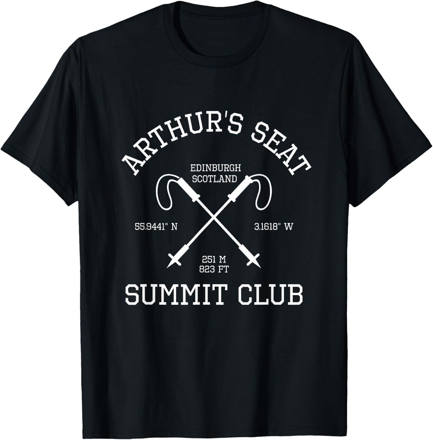 Climbed Arthur’s Seat Scotland Summit Club Hike Hiking T-Shirt - T-Shirt | Black