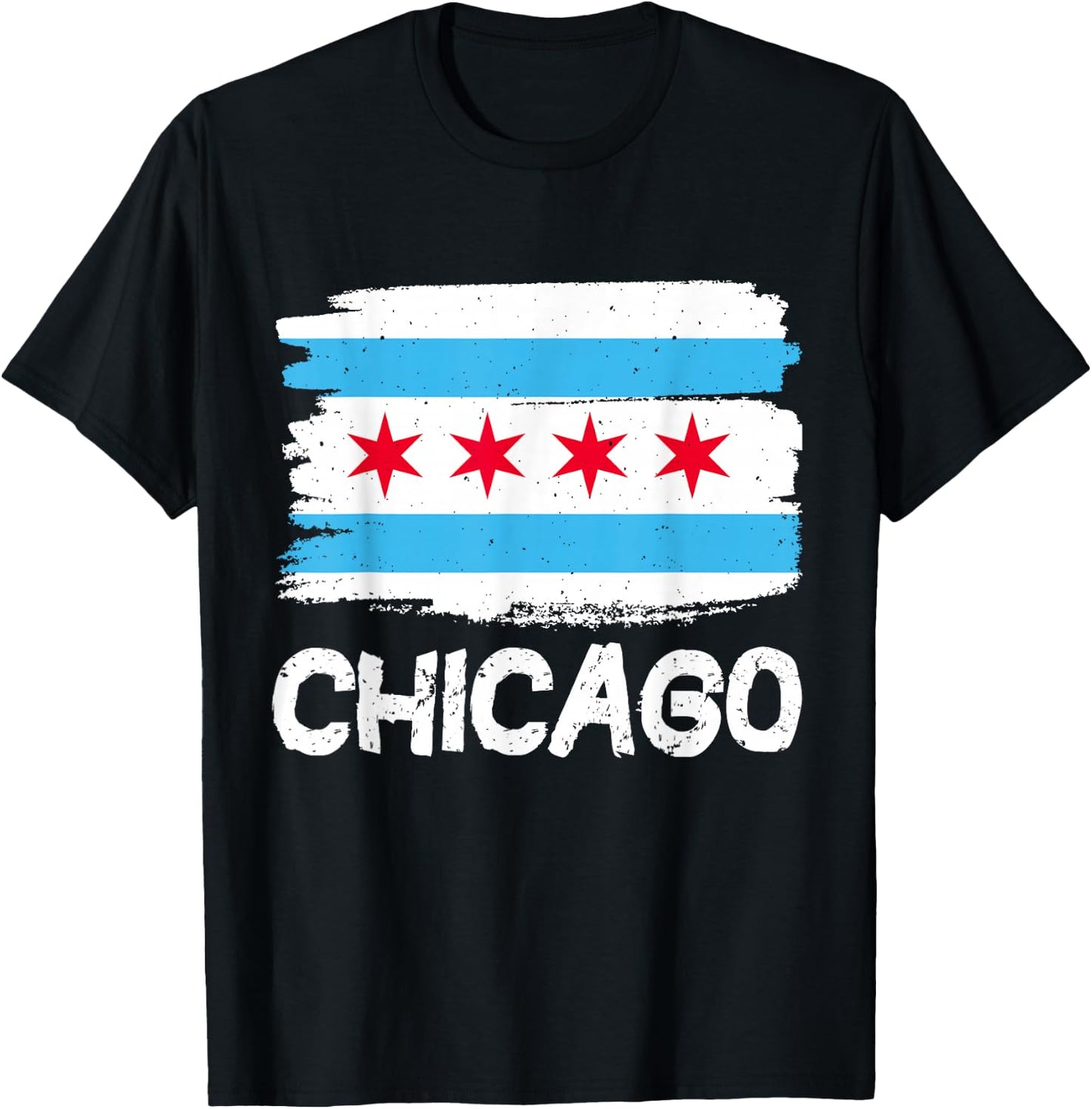 Cool Chicago Flag T-Shirt - T-Shirt | Black
