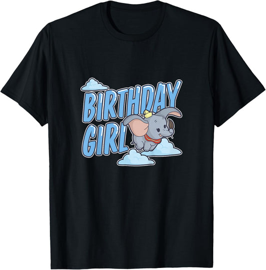 Kids Disney Dumbo Birthday Girl Cute Flying Sky Portrait Youth T-Shirt - T-Shirt | Black