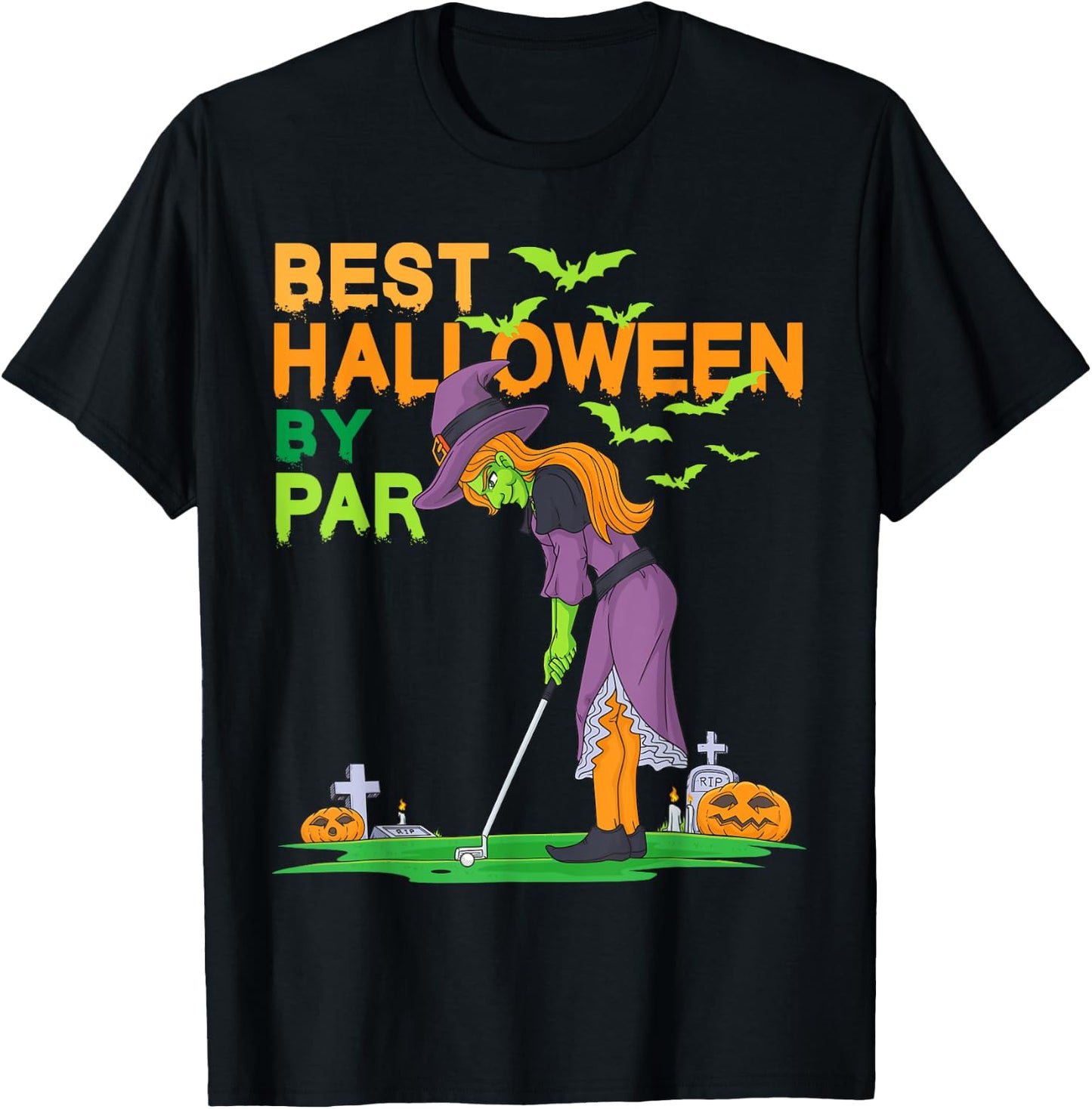 Best Halloween by Par Witch Golf T-Shirt - T-Shirt | Black