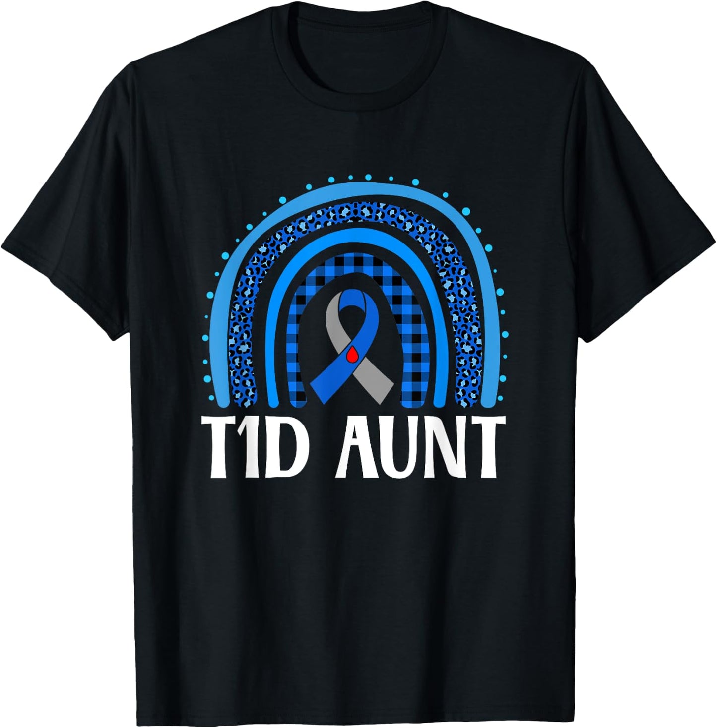 T1D Diabetes Awareness Aunt Type 1 Diabetes Warrior Aunt T-Shirt - T-Shirt | Black