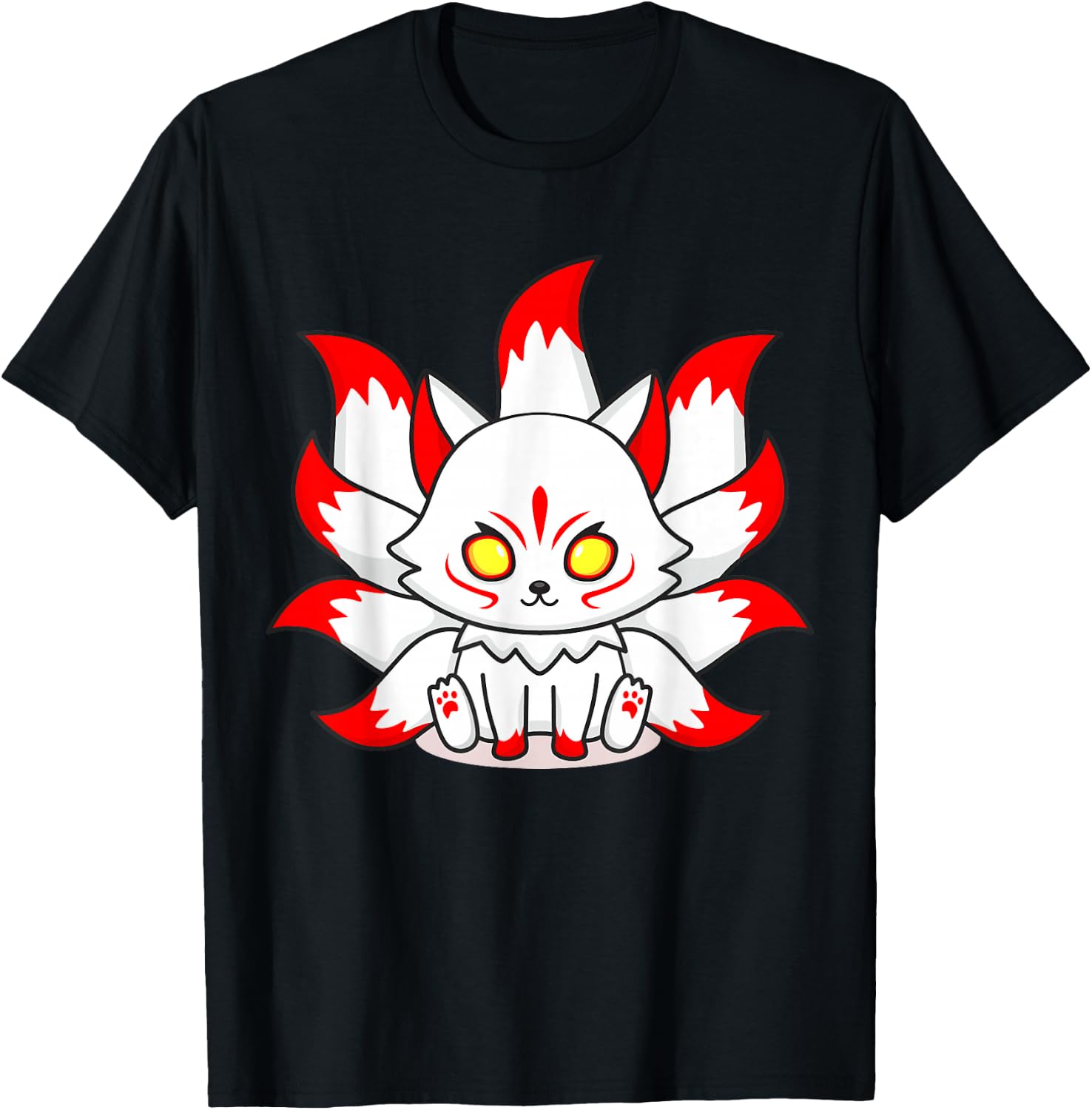 Kitsune Mask Nine-Tailed Fox Esport Logo T-Shirt - T-Shirt | Black