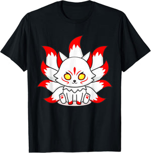Kitsune Mask Nine-Tailed Fox Esport Logo T-Shirt - T-Shirt | Black