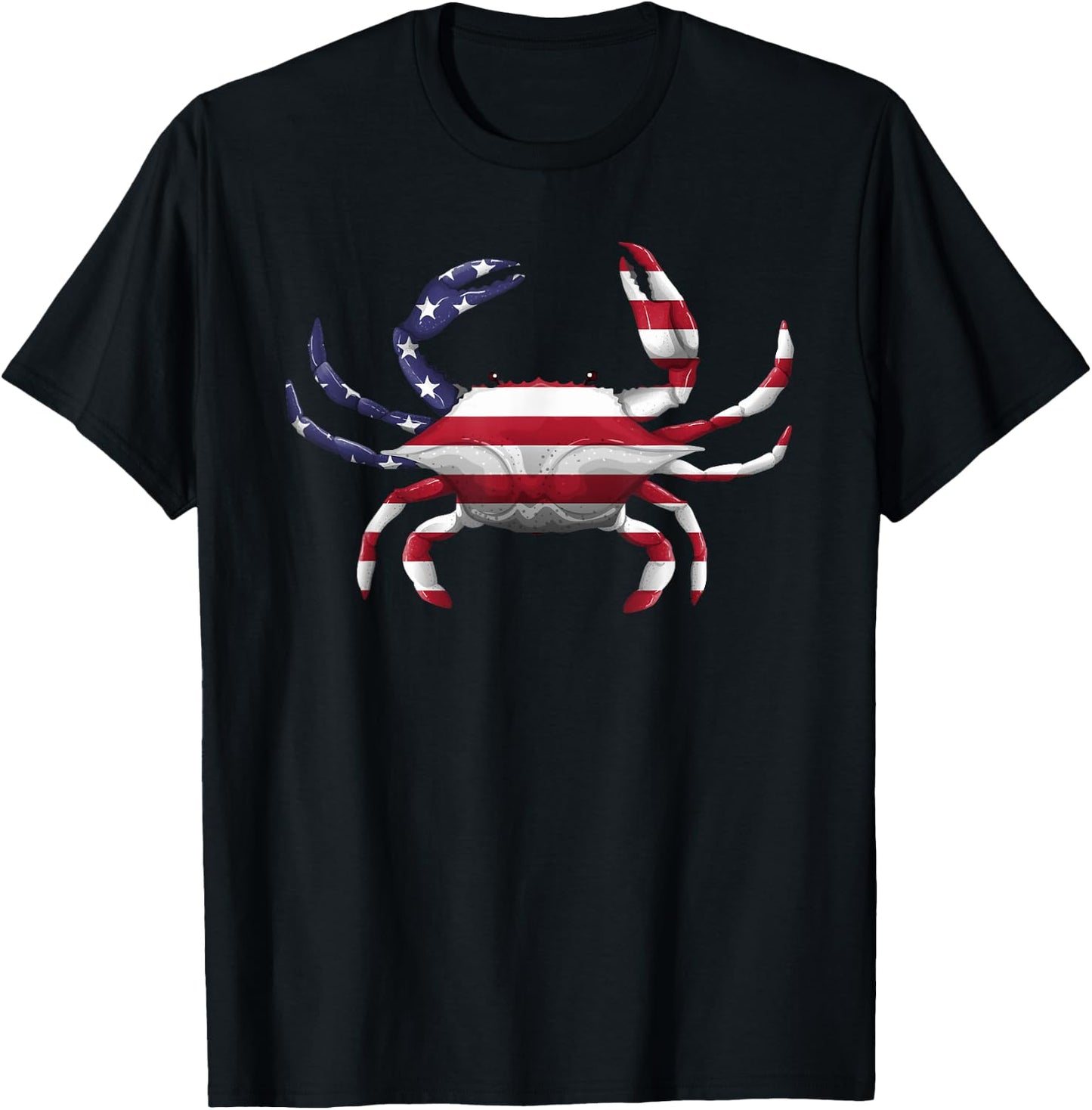 Cool Crab Women Fourth July Flag Patriotic Crabbing T-Shirt - T-Shirt | Black