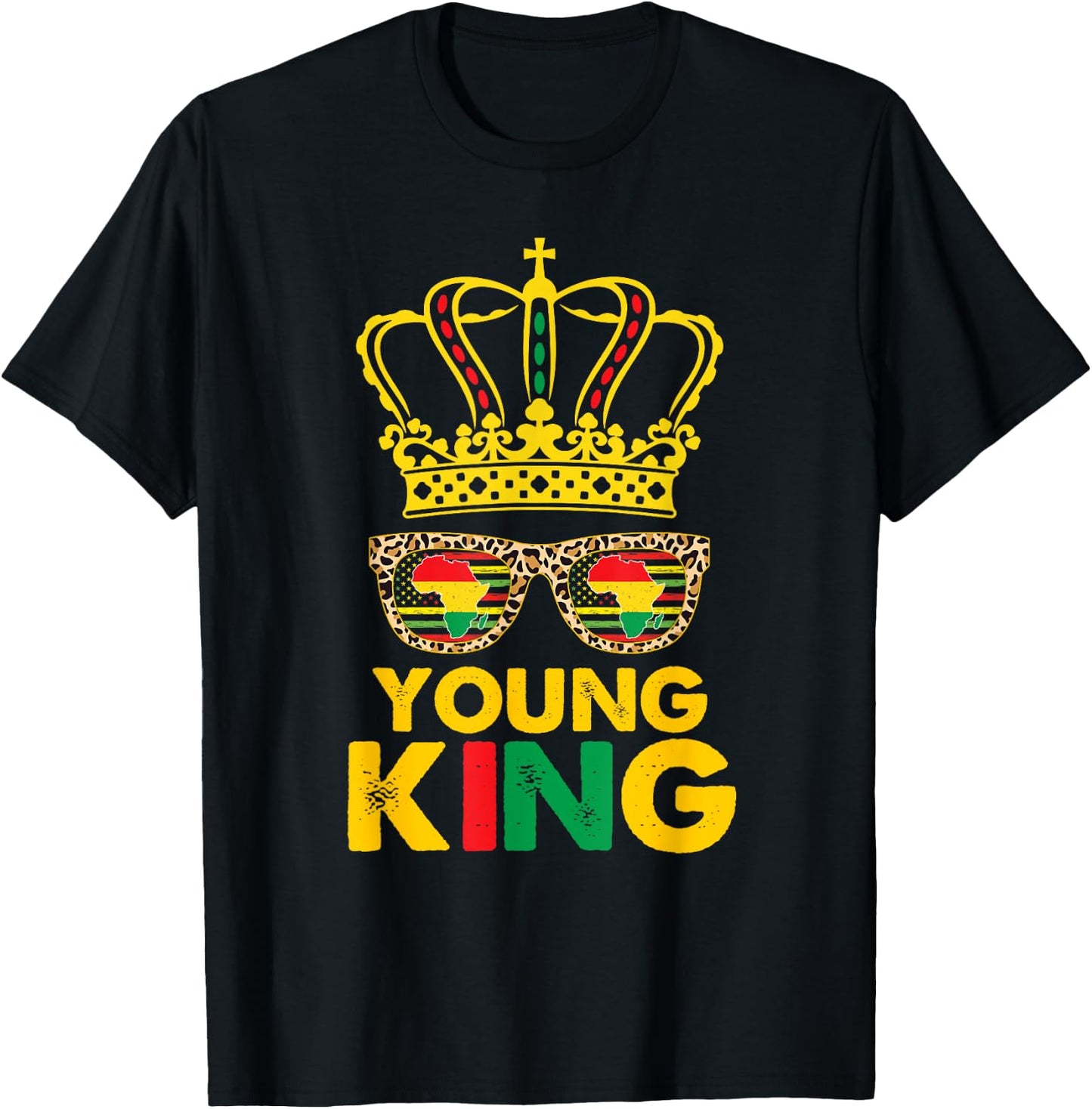 Kids Boys Young King Crown African American 1865 Juneteenth T-Shirt - T-Shirt | Black
