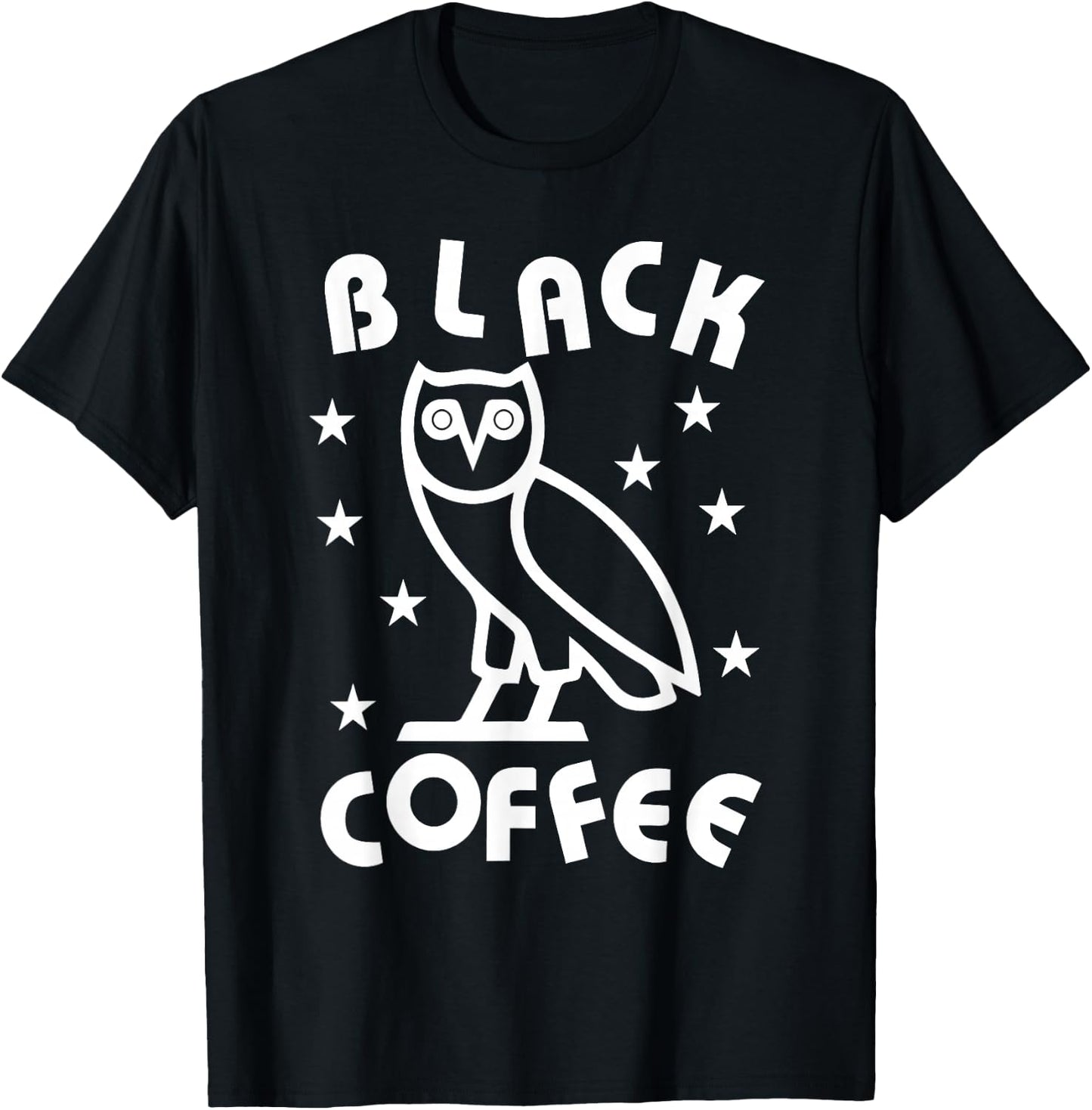 DazzleUpBoutique Black Coffee Owl City - Women's -Adults Regular Fit Cotton Blend Short Sleeve Modern Music Themed - Small T-Shirt - T-Shirt | Black