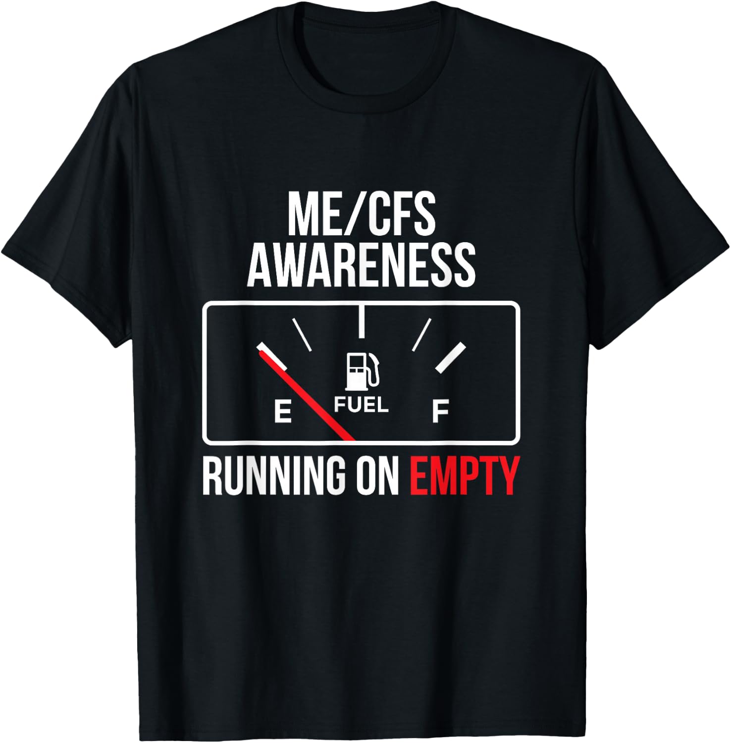 Chronic Fatigue ME/CFS Awareness Empty Tank Long Covid T-Shirt - T-Shirt | Black