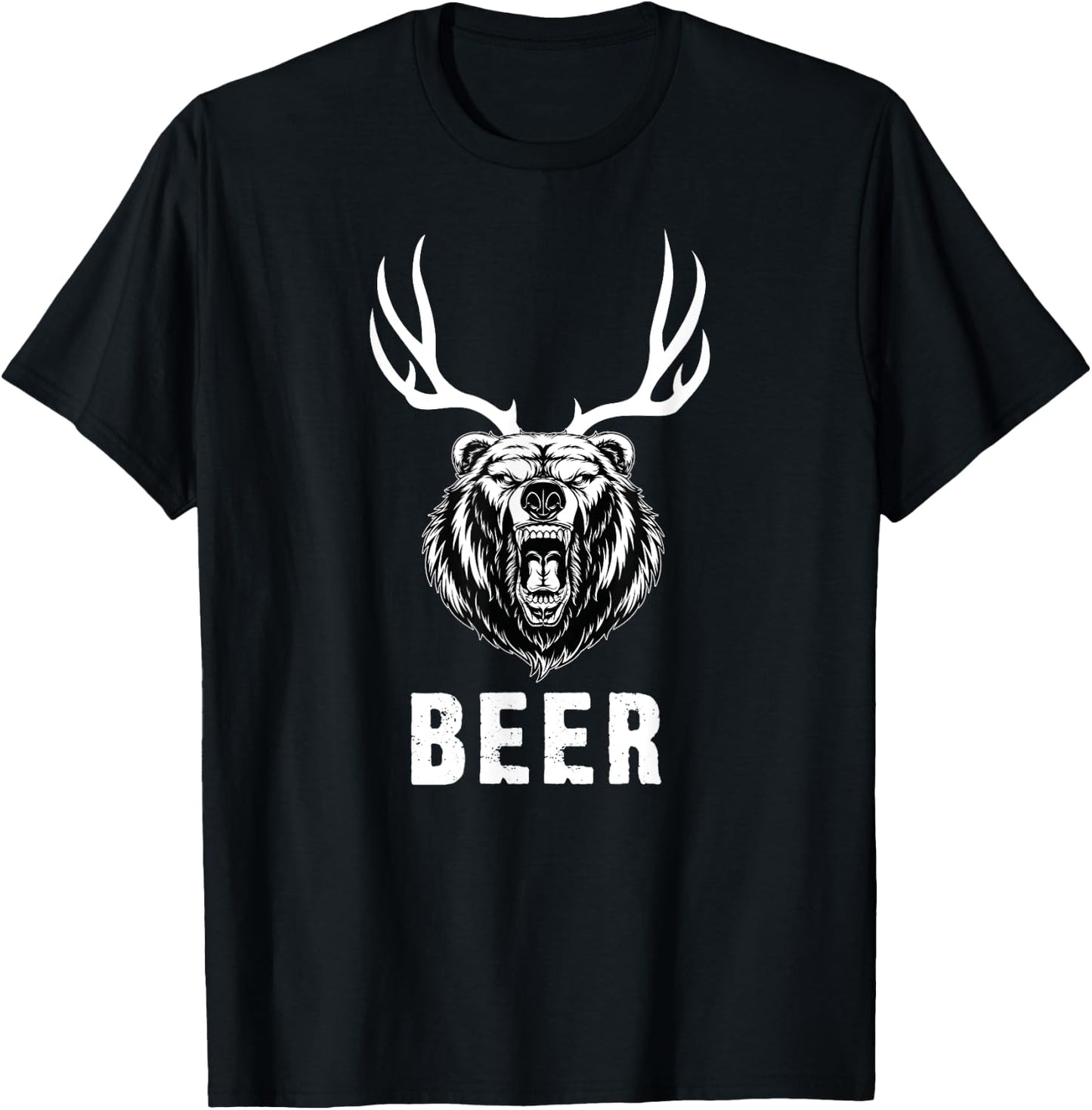 Bear Deer Funny Beer T-Shirt - T-Shirt | Black