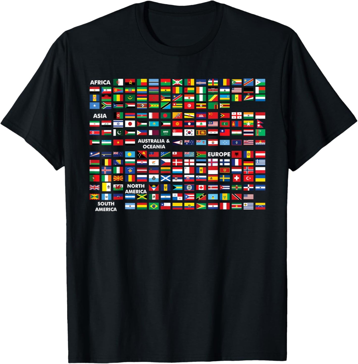 World Flags The Countries of the World International T-Shirt - T-Shirt | Black