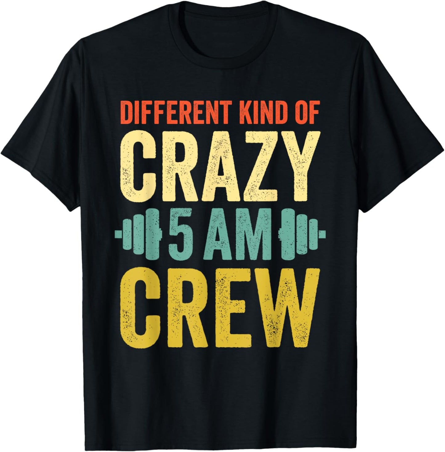 Workout Squad 5AM Crew Funny Gym Quote Vintage Retro T-Shirt - T-Shirt | Black