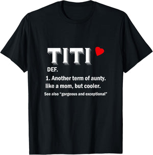 Titi Funny Aunty Definition Small T-Shirt - T-Shirt | Black