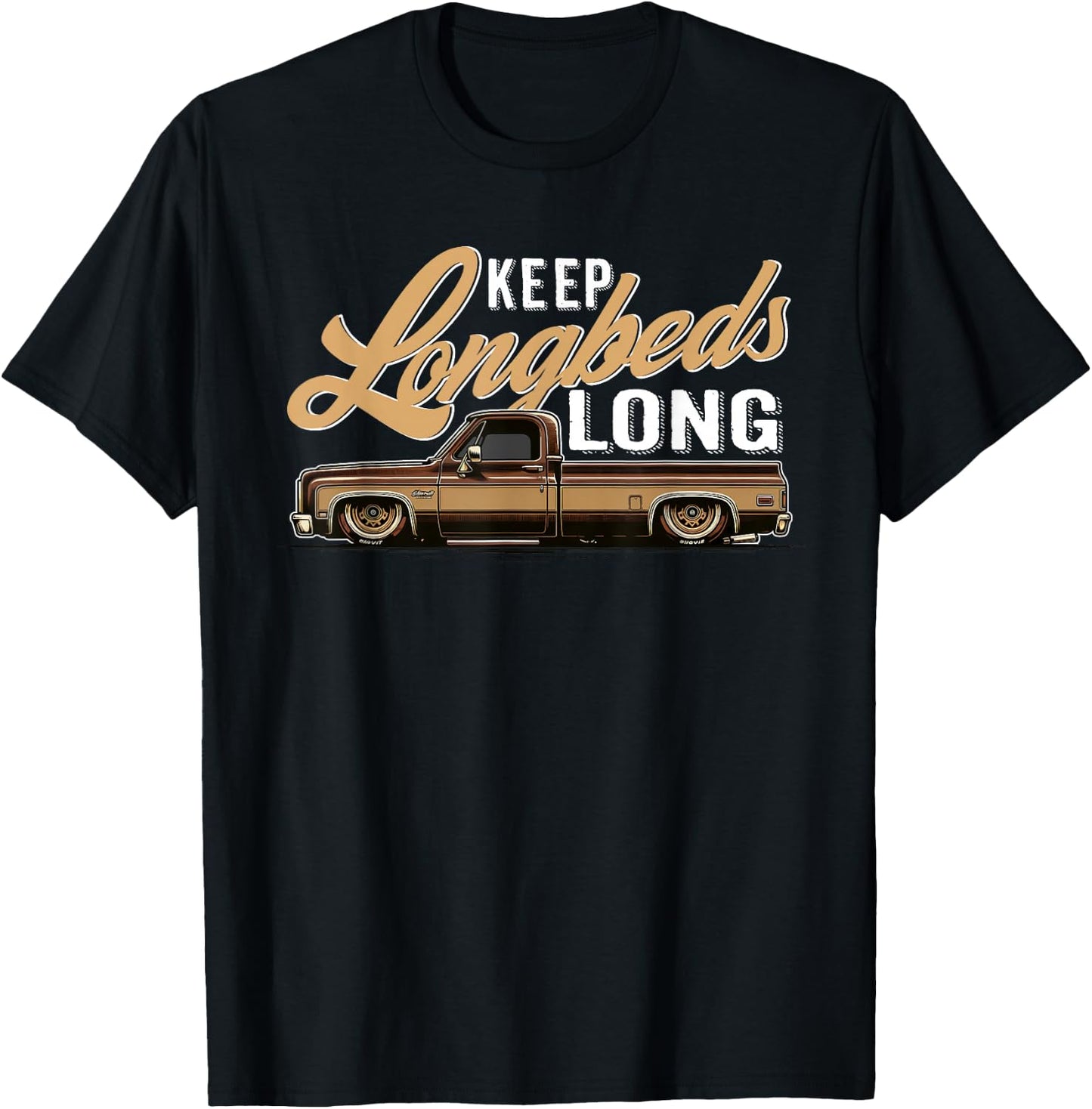 Squarebody Longbed Classic Square body C10 Vintage truck T-Shirt - T-Shirt | Black