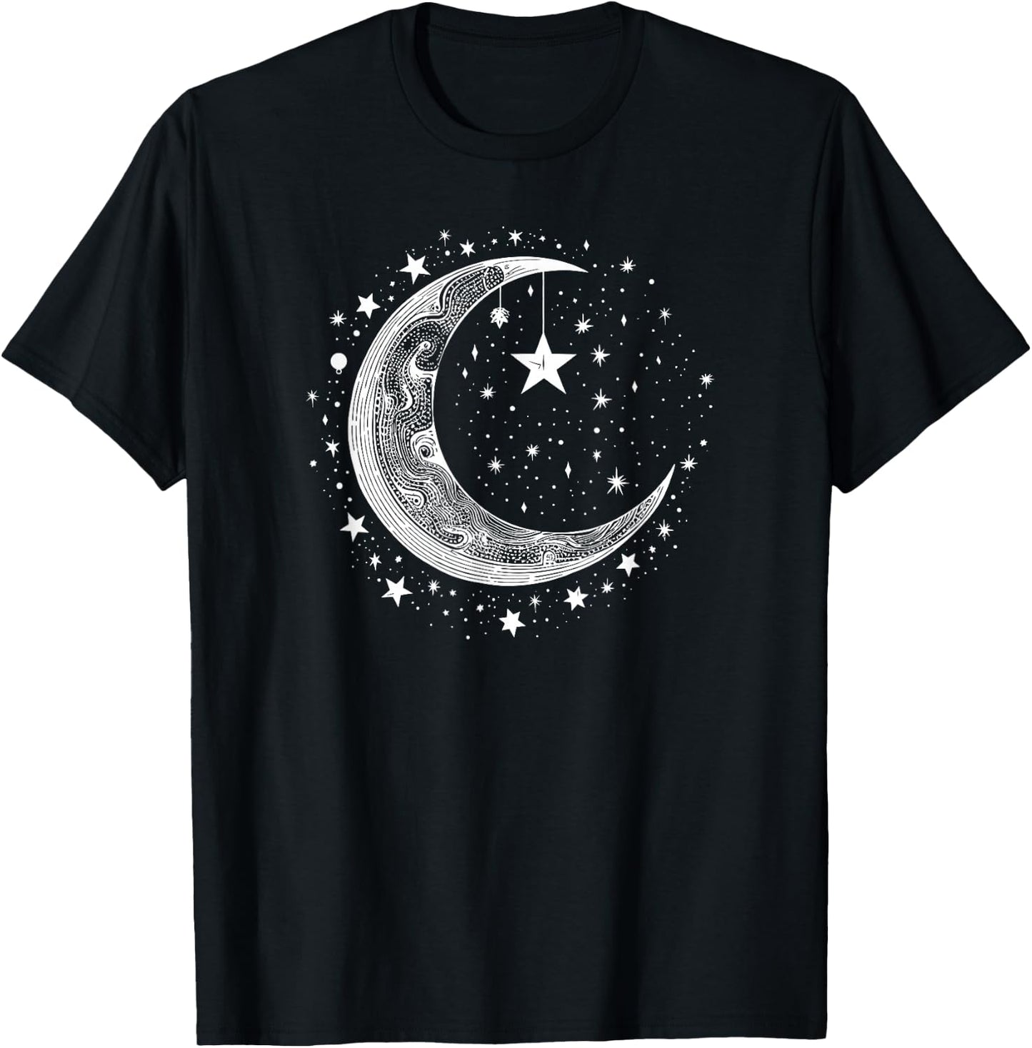 Galaxy Night Sky Moon Lunar Stars Love T-Shirt - T-Shirt | Black