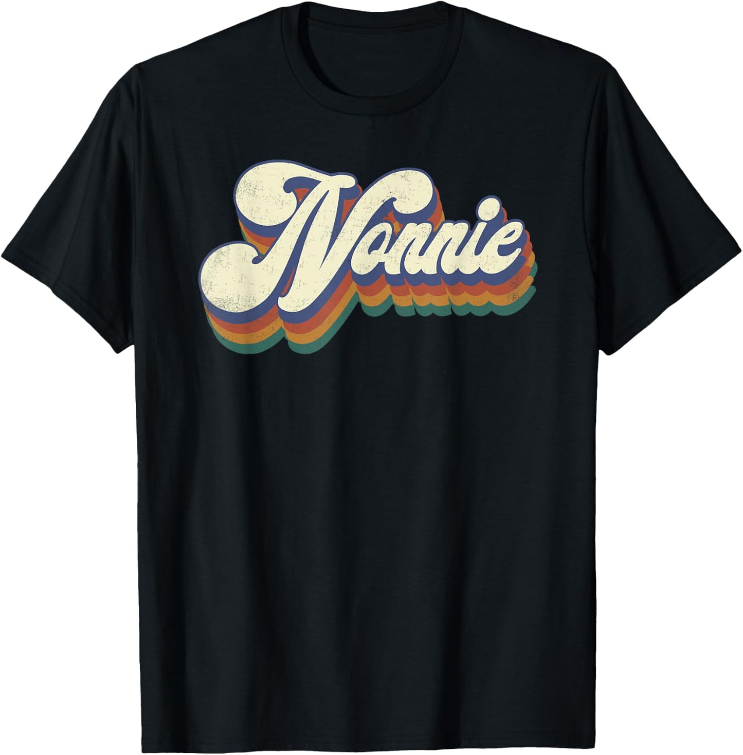 Nonnie Gifts For Grandma Retro Vintage Mother's Day Nonnie T-Shirt - T-Shirt | Black