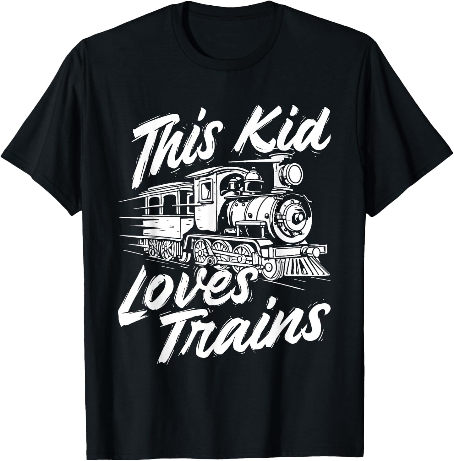 This Kid Loves Trains - Railroad Railway Locomotive Lover T-Shirt - T-Shirt | Black