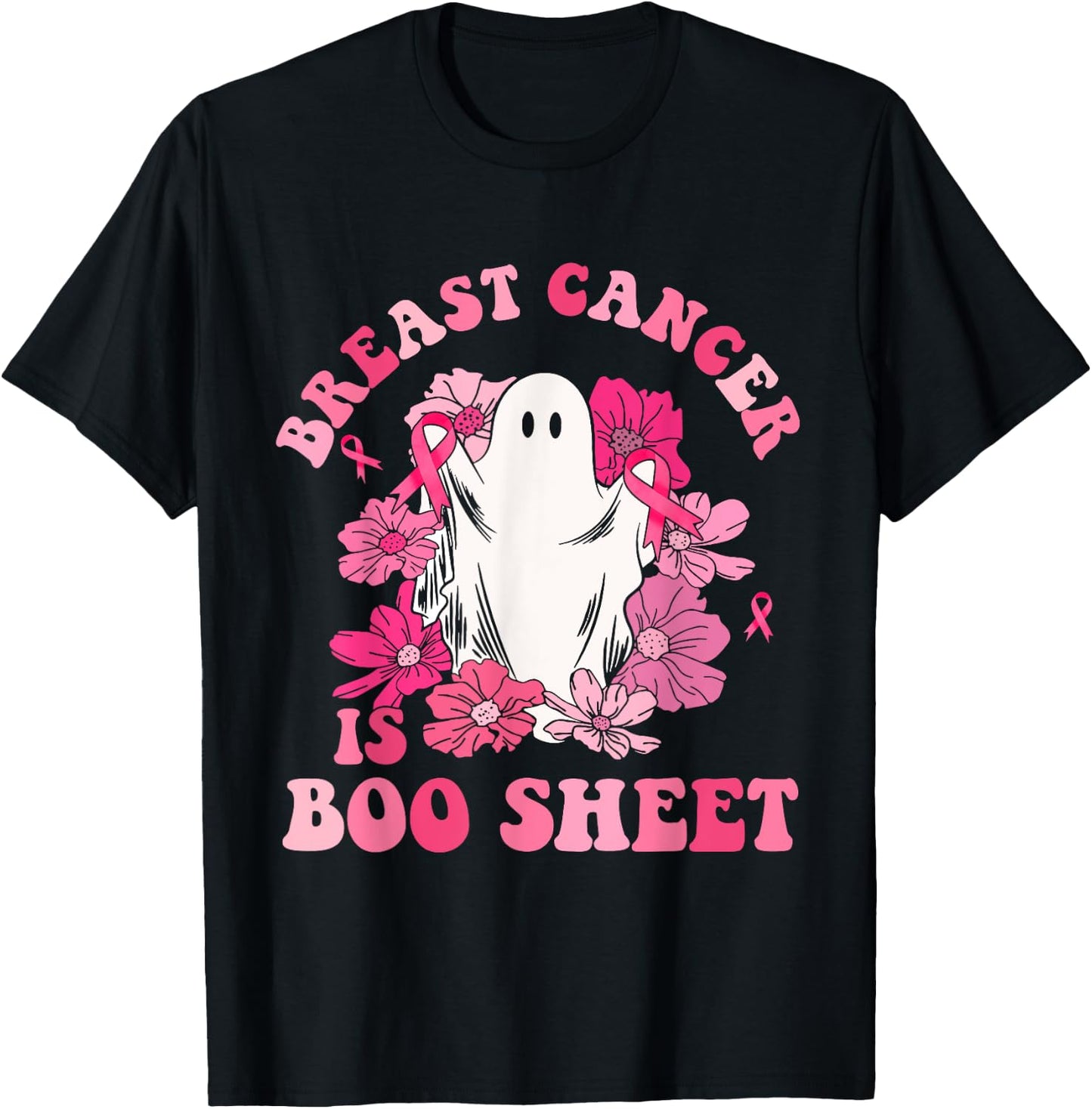 Breast Cancer Is Boo Sheet Halloween Breast Cancer Awareness T-Shirt - T-Shirt | Black