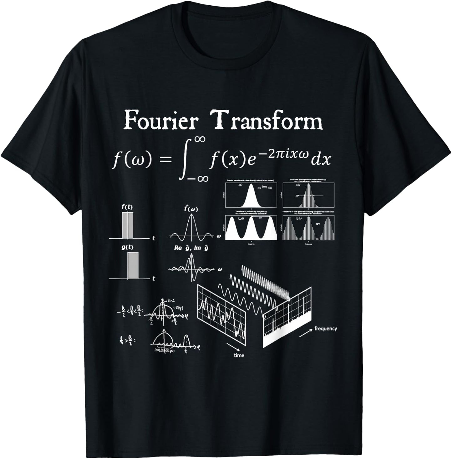 Fourier Transform Signal Science Math Teacher Nerdy Gift T-Shirt - T-Shirt | Black