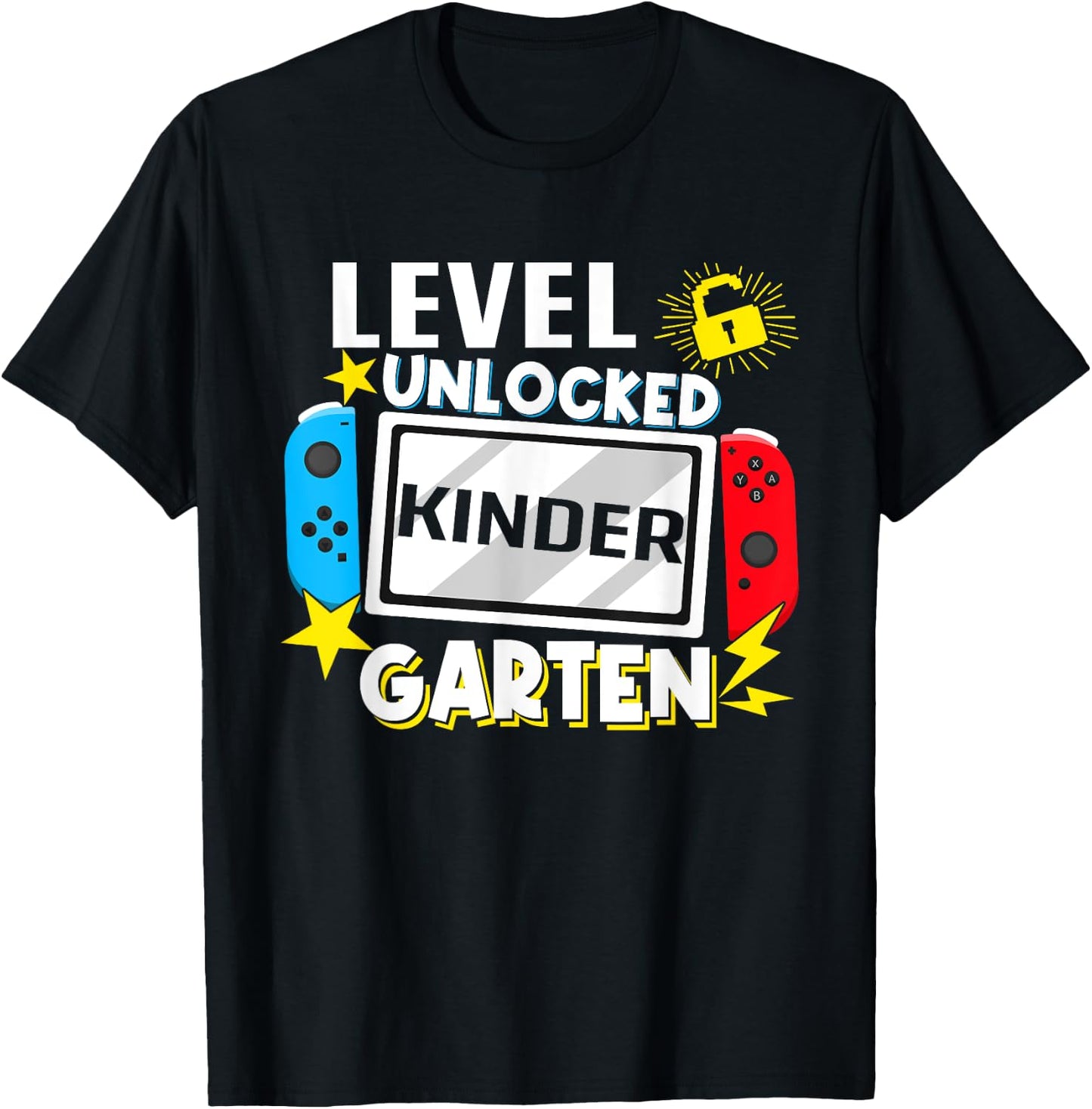 First Day Of Kindergarten Level Unlocked Game Back To School T-Shirt - T-Shirt | Black