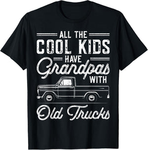 Grandpas With Old Trucks Vintage Pickup Truck Grandfather T-Shirt - T-Shirt | Black