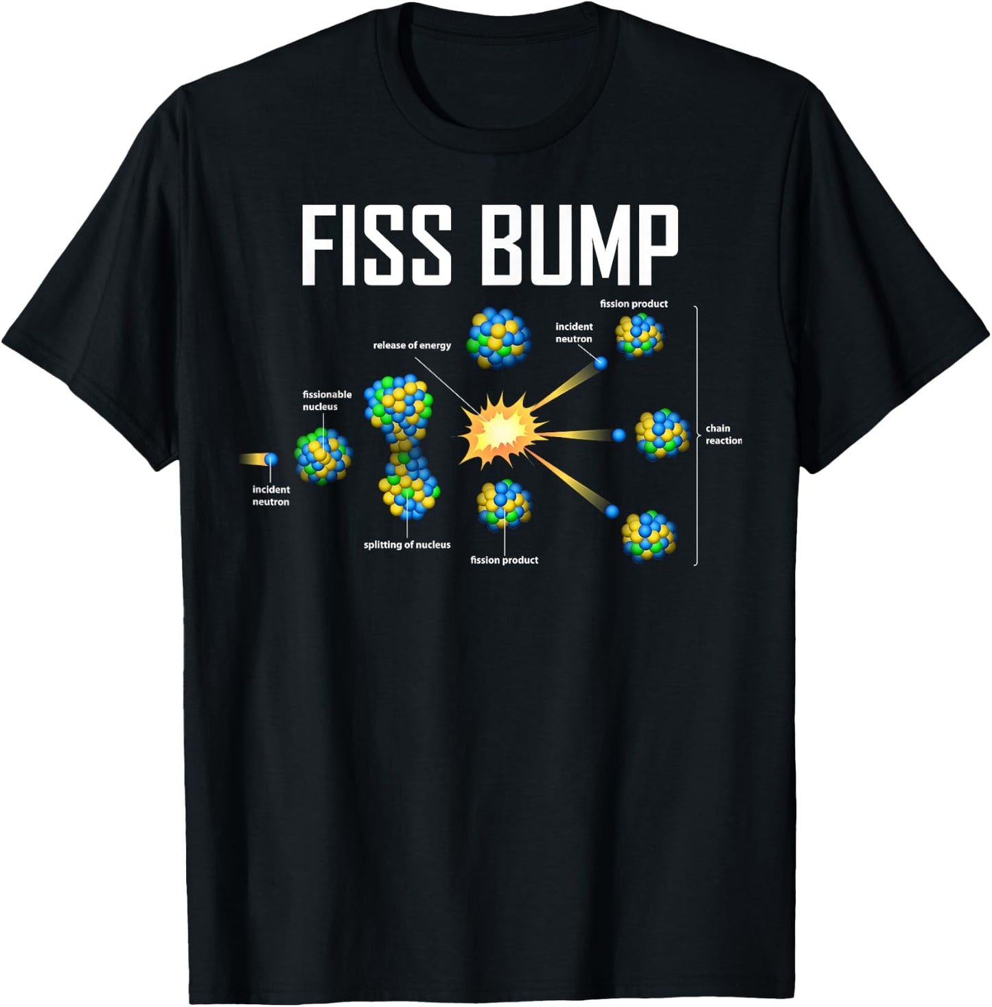 Fiss Bump Funny Nuclear Engineer Nuclear Power Plant T-Shirt - T-Shirt | Black