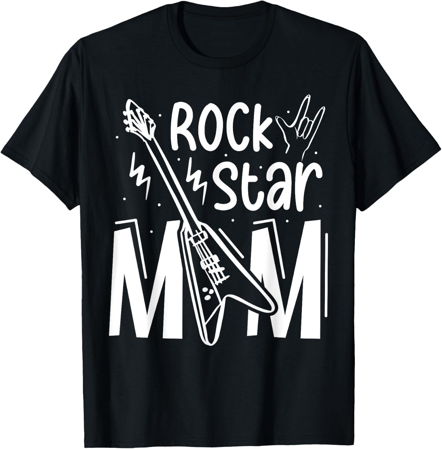 Rockstar Birthday Girl Rock Star Mom Party Music T-Shirt - T-Shirt | Black