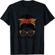 Granna Life Messy Hair Bun Leopard Print Women Mother's Day T-Shirt - T-Shirt | Black