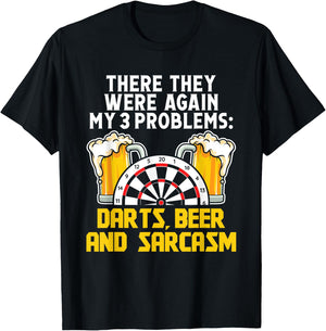 Darts Beer and sarcasm - Darts T-Shirt - T-Shirt | Black