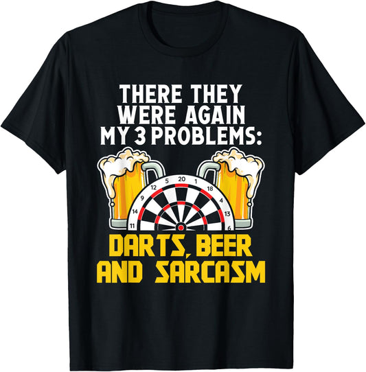 Darts Beer and sarcasm - Darts T-Shirt - T-Shirt | Black