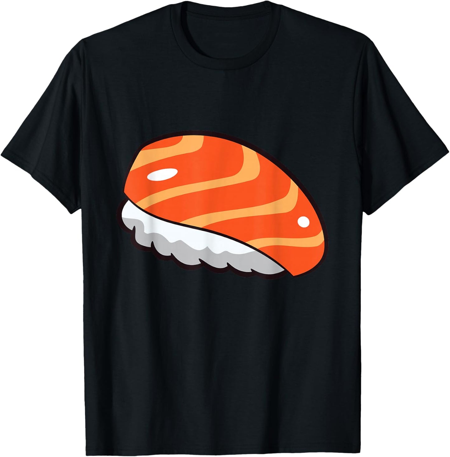 Kawaii Nigiri Sushi Funny Sushi Costume Cute Salmon Sushi T-Shirt - T-Shirt | Black