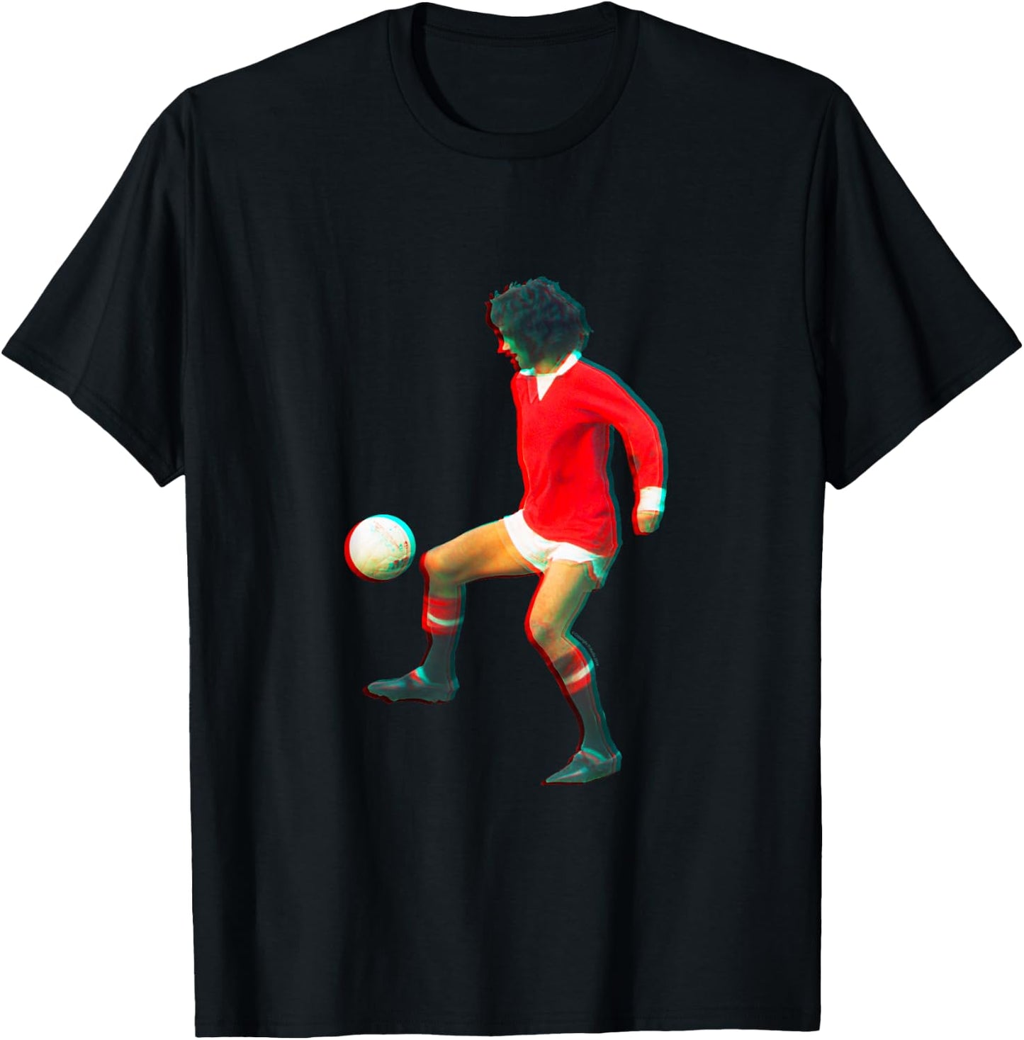 TV Times George Best Playing with Manchester United T-Shirt - T-Shirt | Black