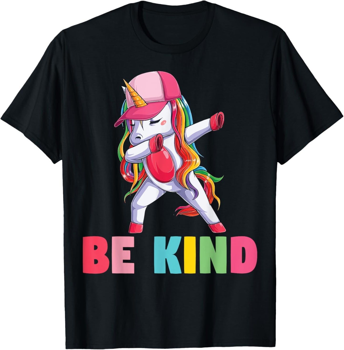 Girls Unicorn Kindness Be Kind Kids T-Shirt - T-Shirt | Black