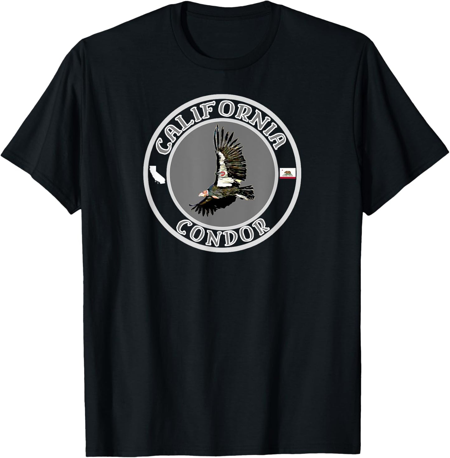 Mojave Trading Post California Condor , -Adults, -Kids, Black, Small, Short Sleeve, Classic Fit, Cotton, Polyester T-Shirt - T-Shirt | Black