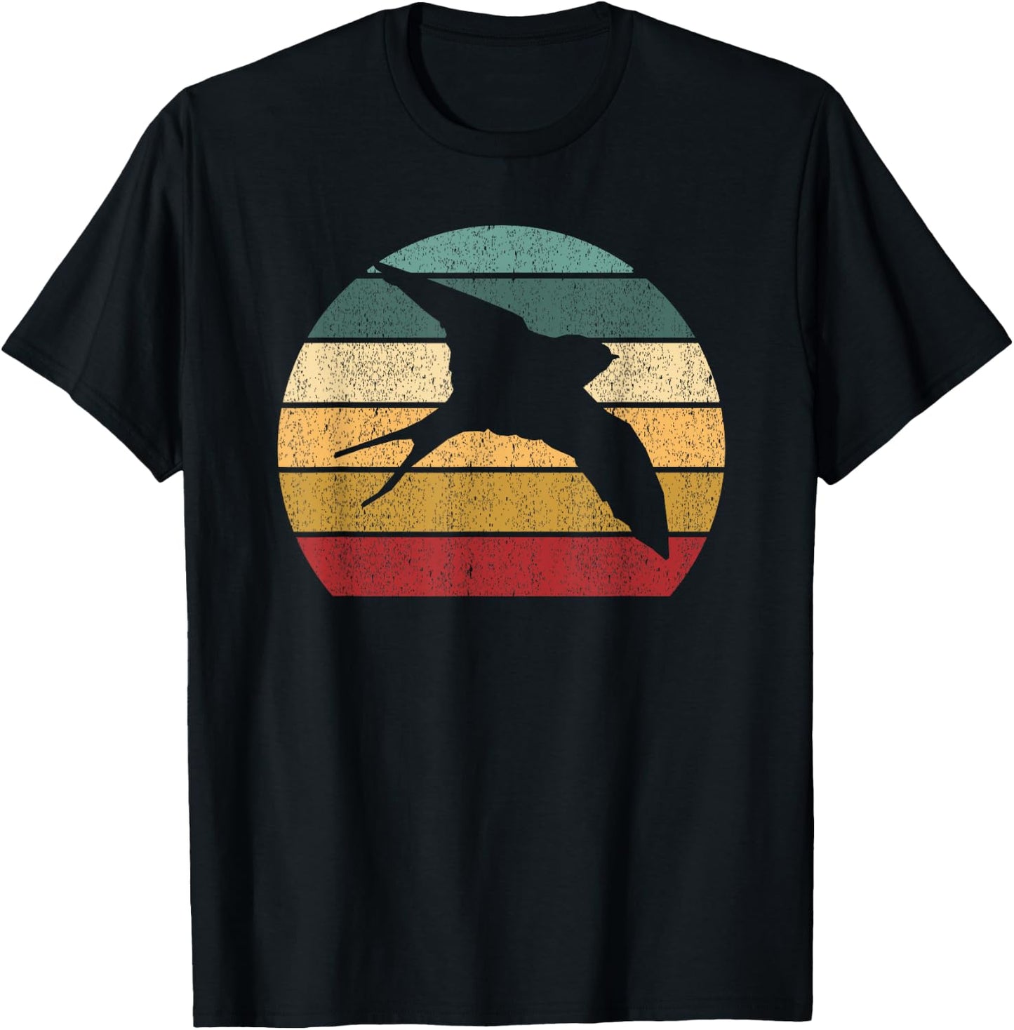Retro Barn Swallow Bird T-Shirt - T-Shirt | Black