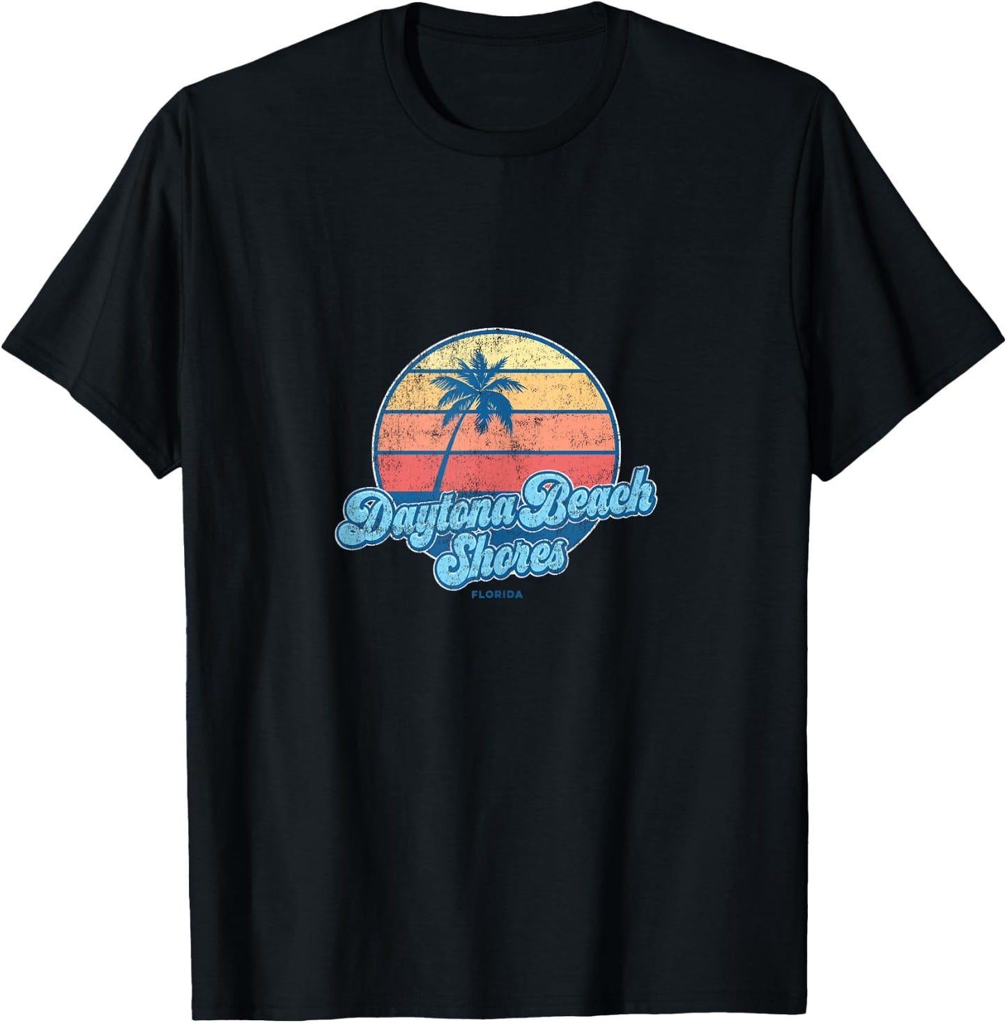 Vintage Daytona Beach Shores Florida FL Classic 70s Retro Su T-Shirt - T-Shirt | Black