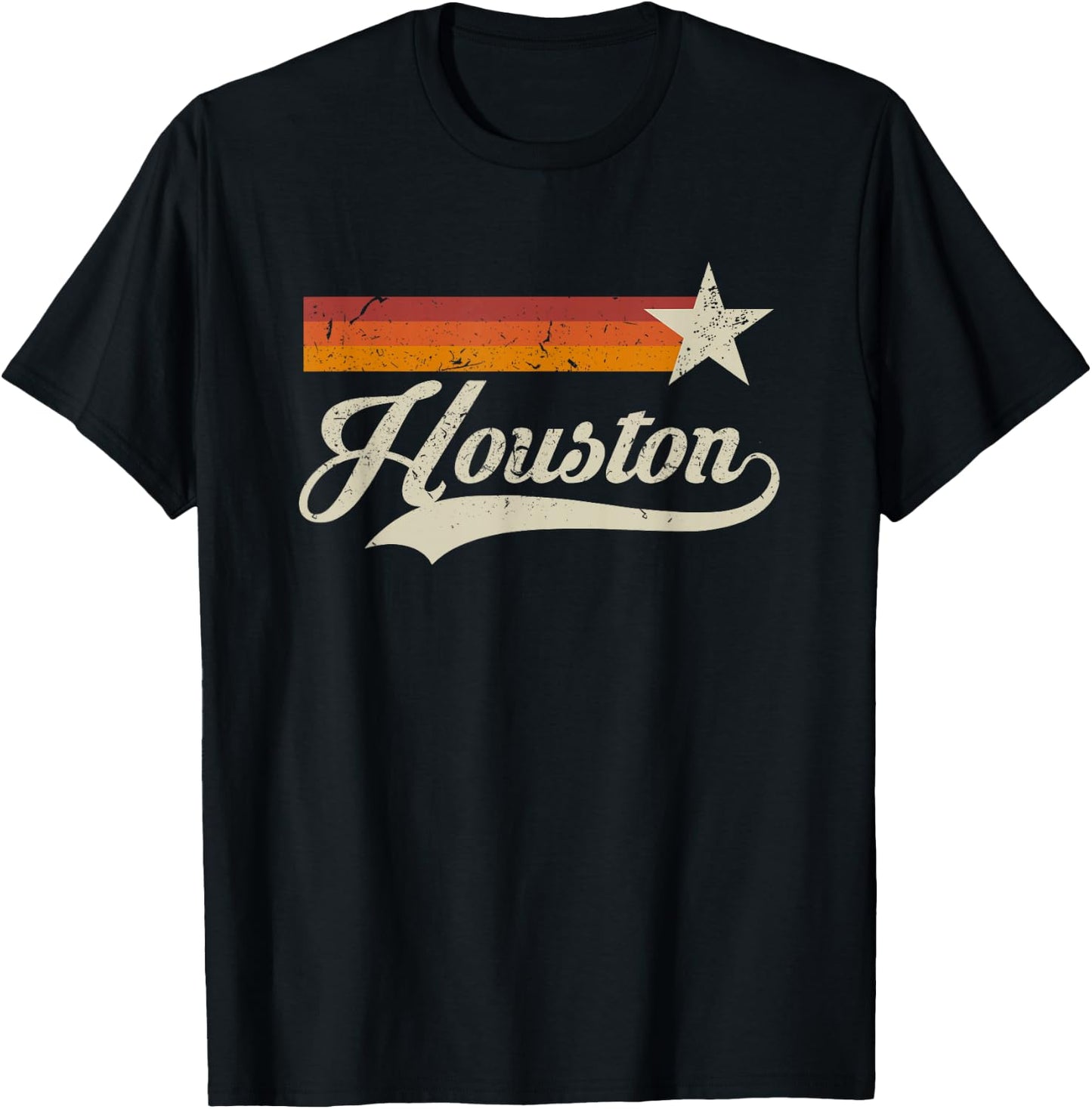 Vintage Houston Texas Houston Baseball Proud T-Shirt - T-Shirt | Black