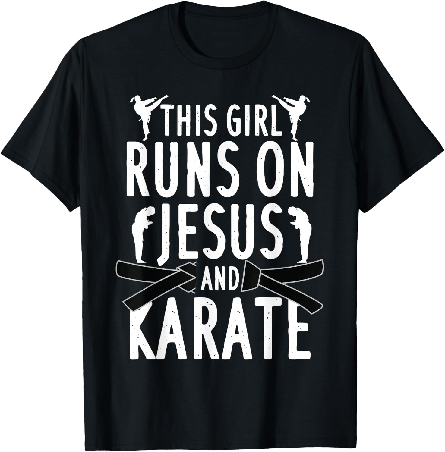 Funny Karate Design Girls Karate Martial Art Lover T-Shirt - T-Shirt | Black