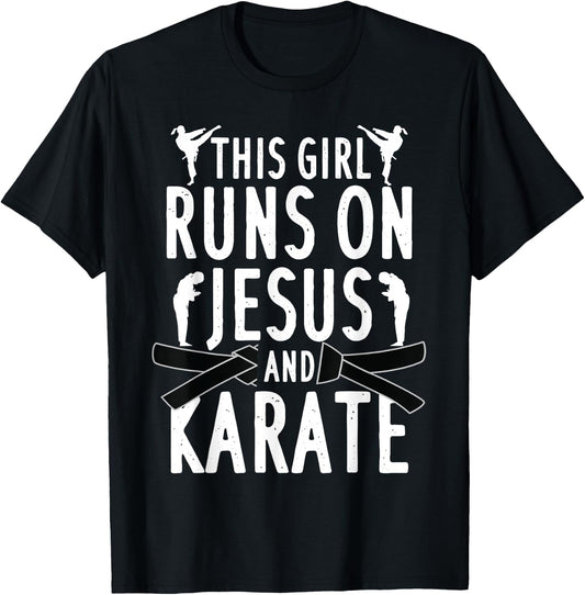 Funny Karate Design Girls Karate Martial Art Lover T-Shirt - T-Shirt | Black